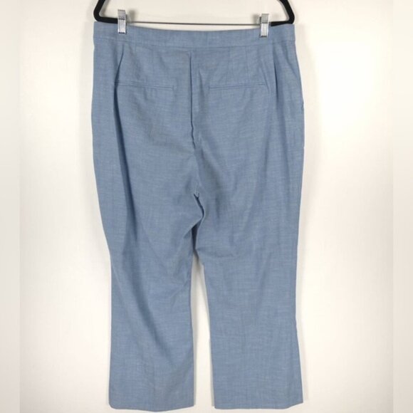 NWOT POLO RALPH LAUREN Kick Flare Crop Pants Chambray Blue 100% Cotton Size 14 - Picture 6 of 14